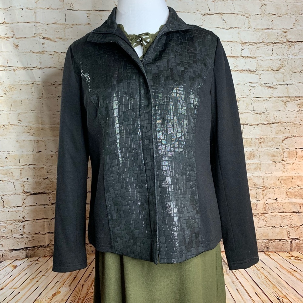 JM Collection Faux Snakeskin Textured Jacket - Picture 4 of 5